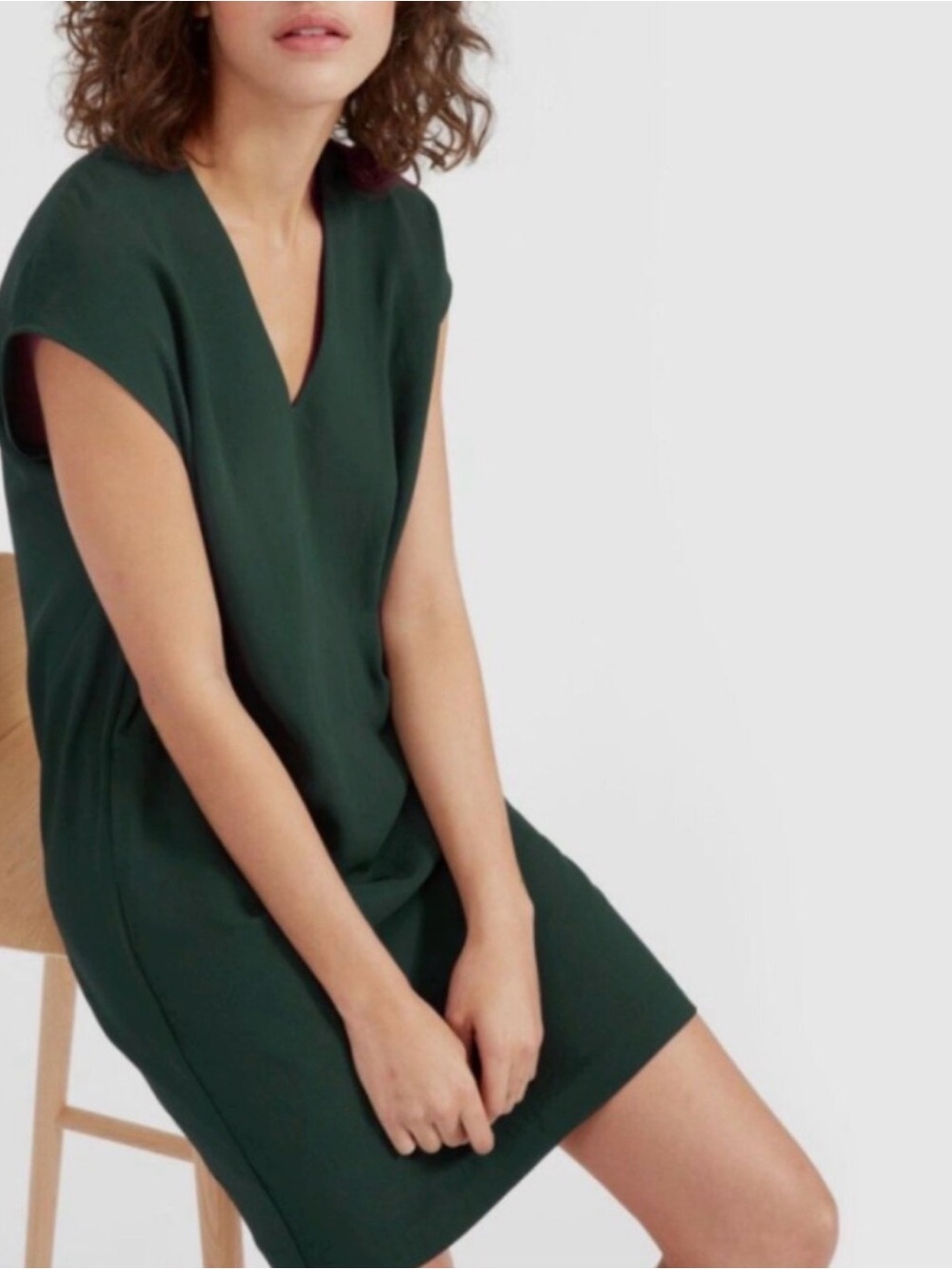 Everlane Go Weave Dark Green Mini Dress